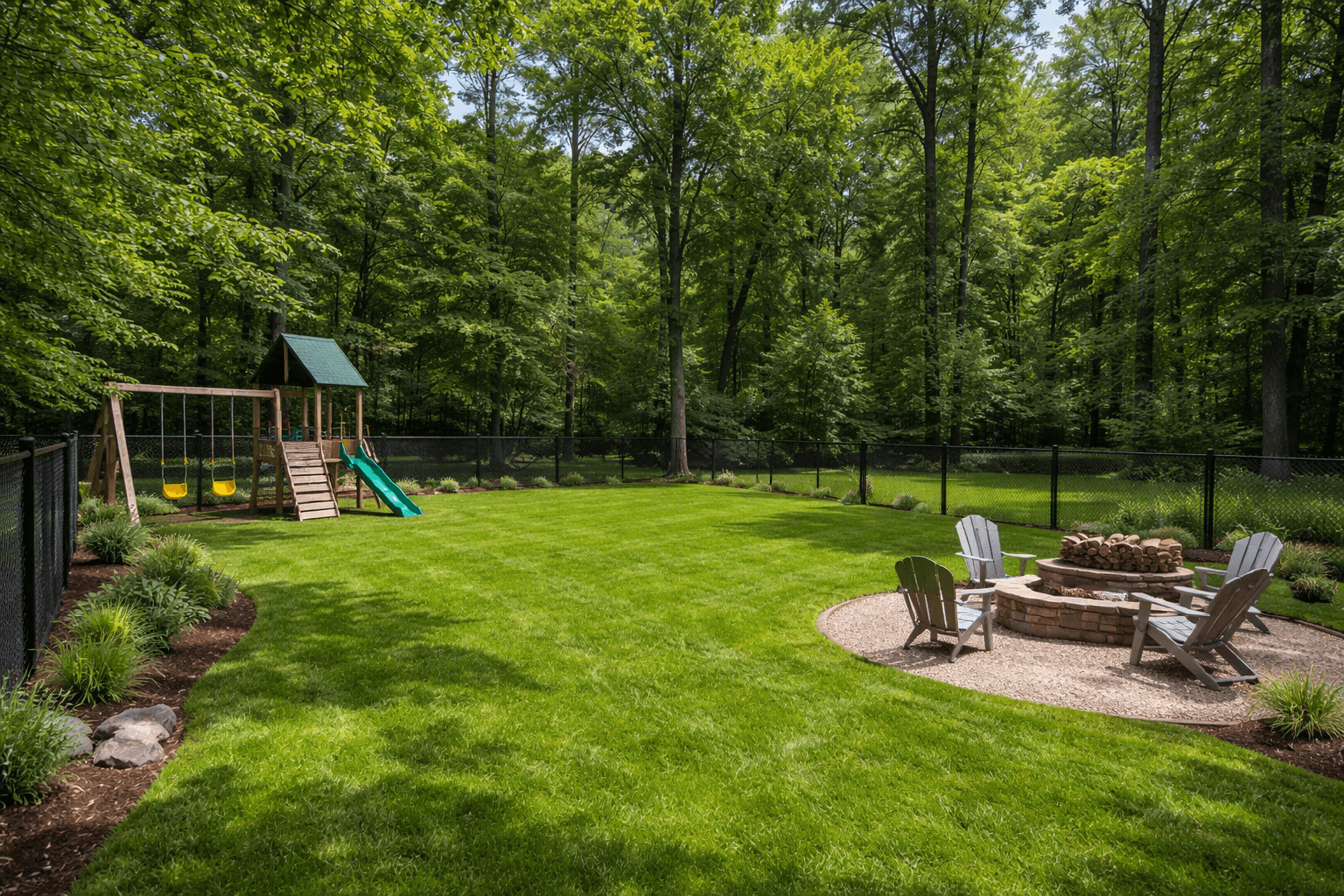 Chain link fence installation